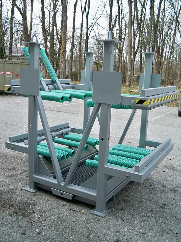 Coil transportation system PKT Coilpallet truck transport for storage and transportation of slit coils.