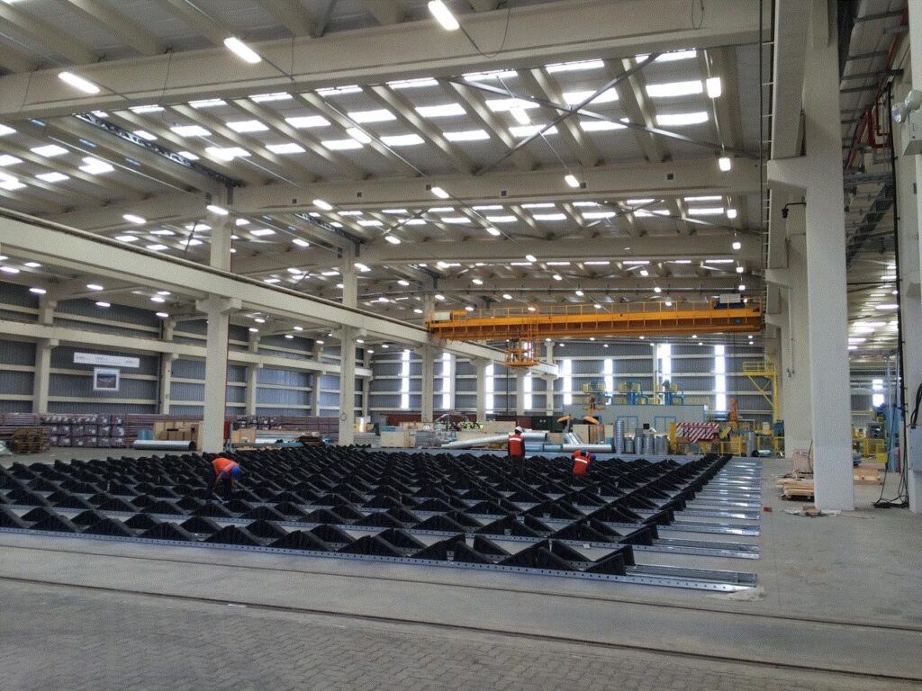 Bild föreställande tomt (nyligen monterat) coillagringssystem PKT Rollblock system EK 550-EC
