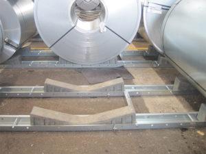 Coil storage system PKT Rollcradle system for safe storage of coils with varying diameters in up to two levels.