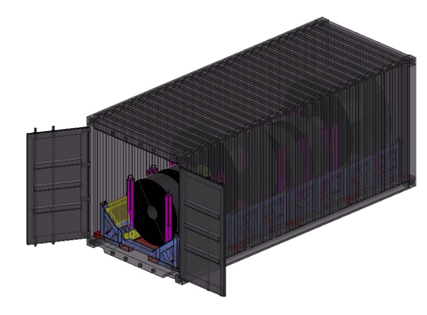 UTLS Systems coil transportation in container.